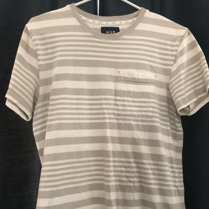 Grey and White striped shirt sleeves shirt by HUF